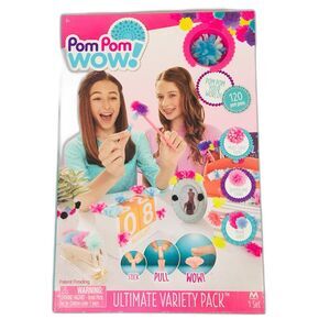 Pom Pom Wow Ultimate Variety Pack 120 Pom Poms Sparkle Shine Yarn Sealed New